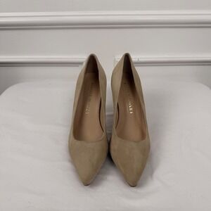 Salone Monet Womens Tan Suede Pointed Toe Stiletto Heel Pumps Made in Brazil 7M